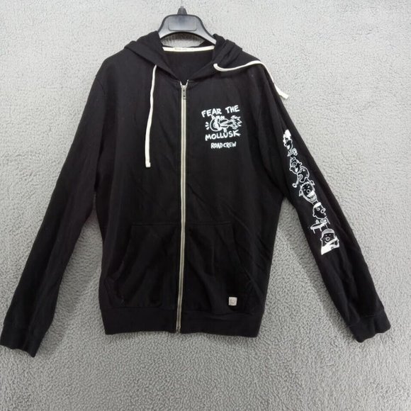 Marine‎ Layer Jacket Mens Small Black Fear The Mollusk Road Crew Hoodie Modal - Picture 1 of 11